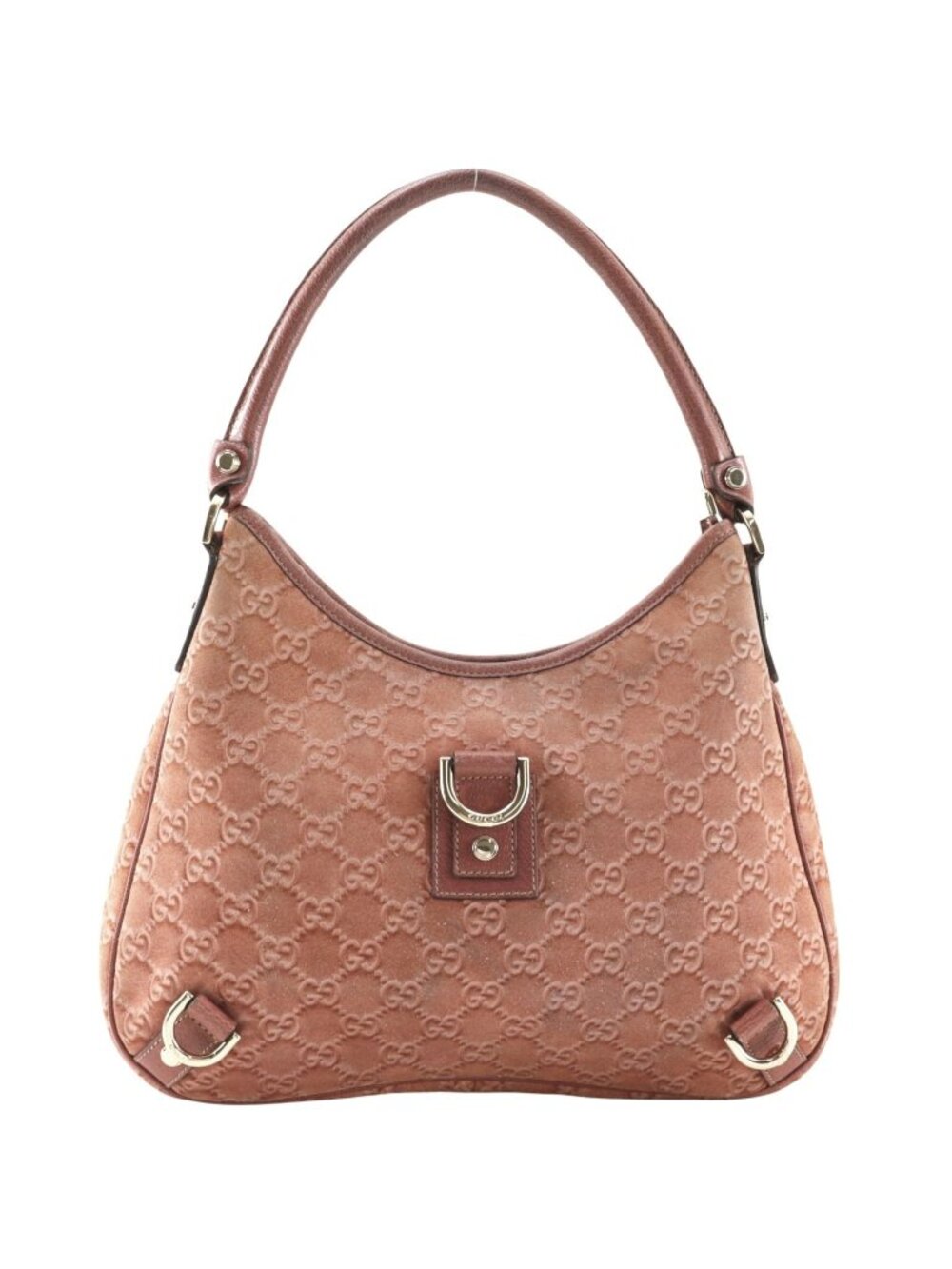 Gucci Abbey GG Suede Pink Shoulder Bag